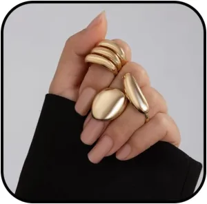 Chunky Gold Rings for Women Statement Stackable Rings Set Adjustable Chunky Rings Irregular Chunky Gold Rings Thumb Ring Jewelry
