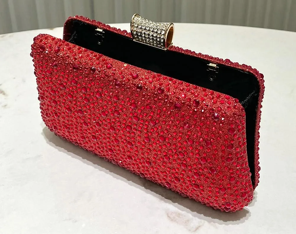 Clutch Purse Evening Bags Women 2025 Rhinestone Glitter Handbag Double Sided Diamond Chain Purse for Wedding Party