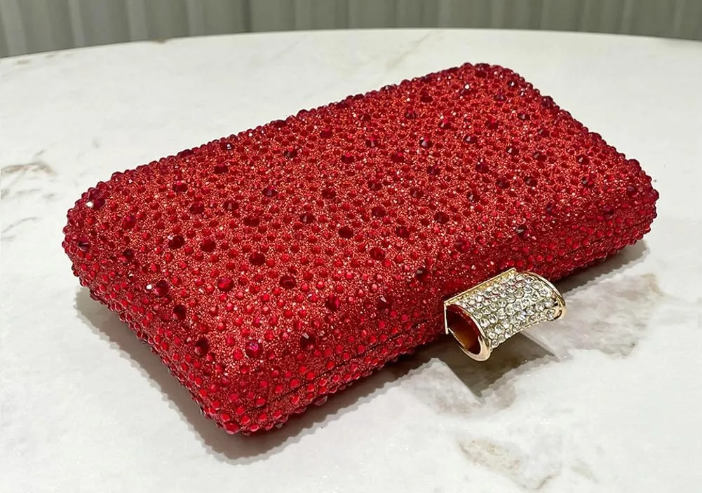 Clutch Purse Evening Bags Women 2025 Rhinestone Glitter Handbag Double Sided Diamond Chain Purse for Wedding Party