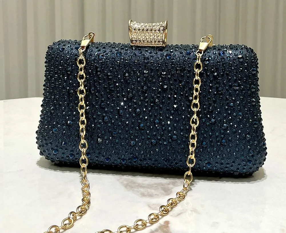 Clutch Purse Evening Bags Women 2025 Rhinestone Glitter Handbag Double Sided Diamond Chain Purse for Wedding Party