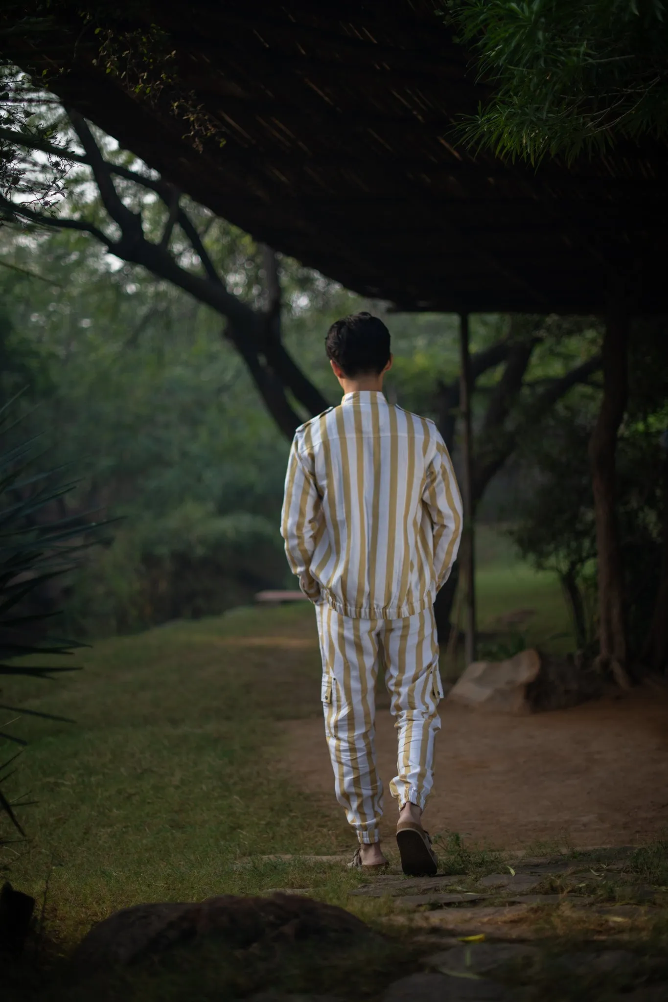 Country Oversized Jacket - Yellow Stripe