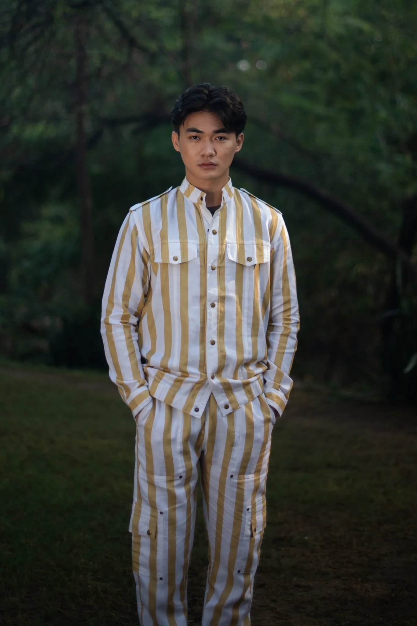 Country Oversized Jacket - Yellow Stripe