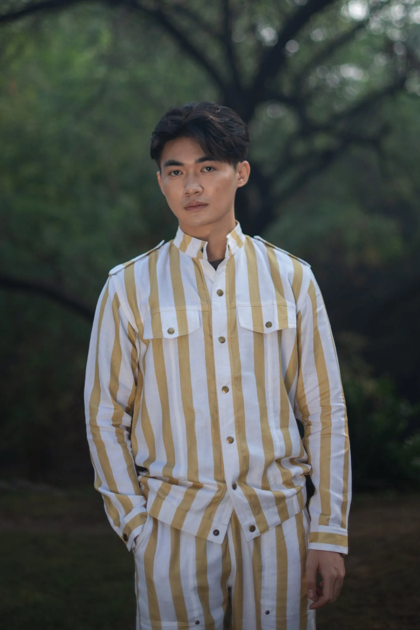 Country Oversized Jacket - Yellow Stripe