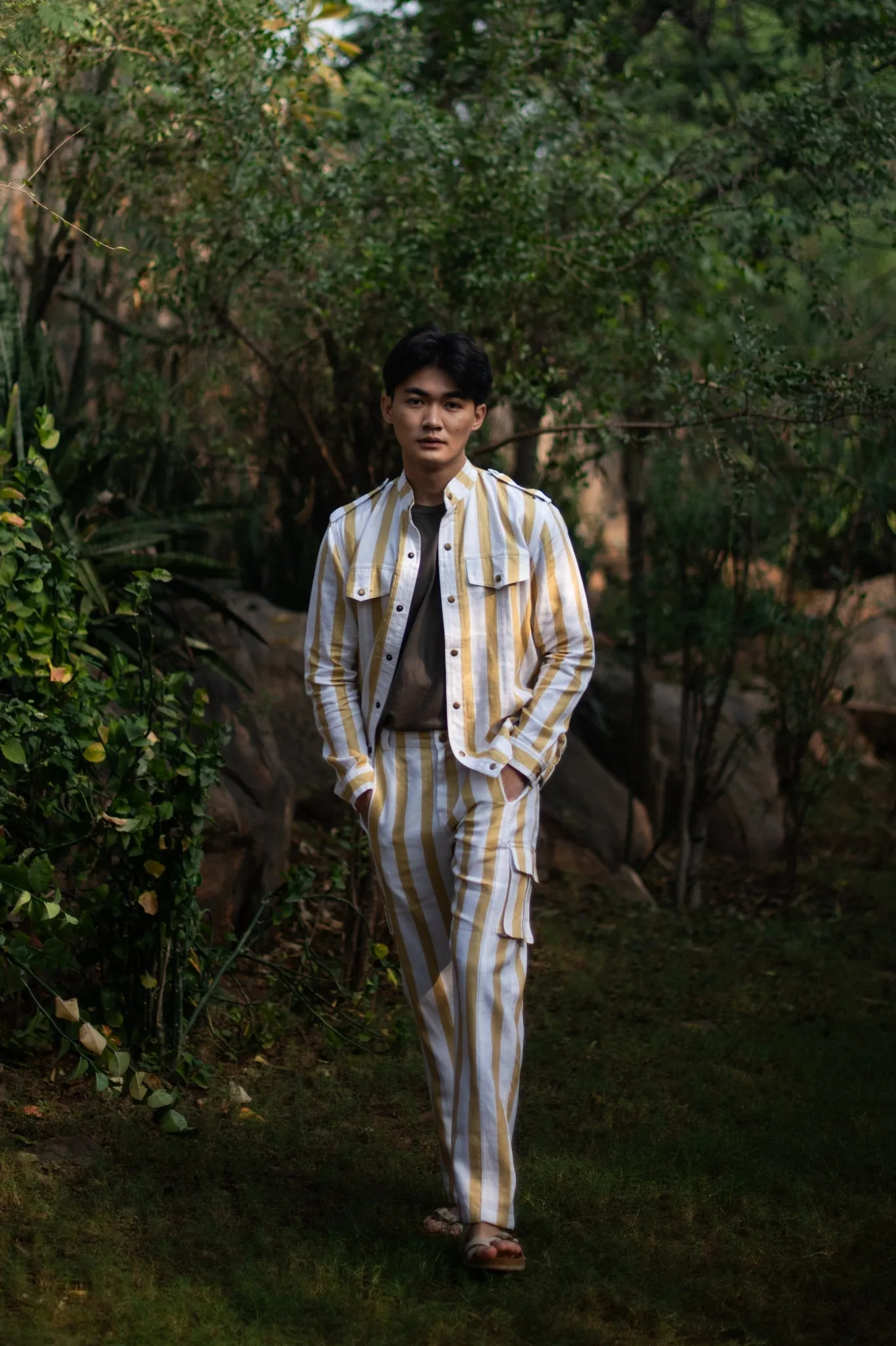 Country Oversized Jacket - Yellow Stripe