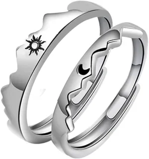 Couple Rings For Women Men Adjustable Couple Matching Promise Engagement Wedding Set Friendship Rings Jewelry