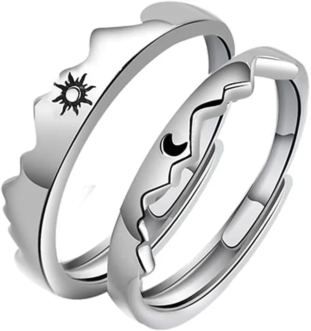 Couple Rings For Women Men Adjustable Couple Matching Promise Engagement Wedding Set Friendship Rings Jewelry