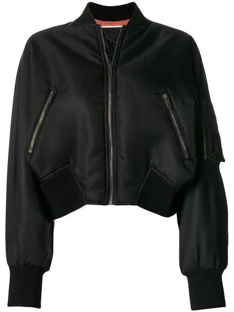 Cropped Embellished Bomber Jacket