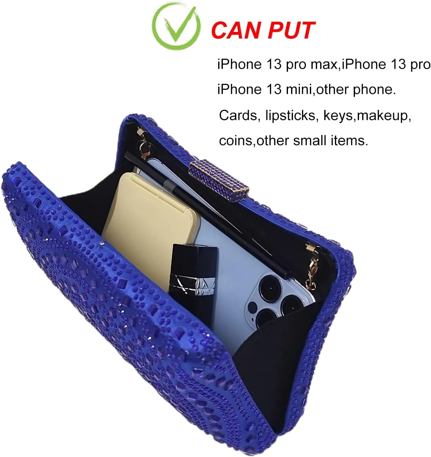 Crystal Box Clutch Rhinestone Handbags For Women Party Purse Wedding Evening Bag