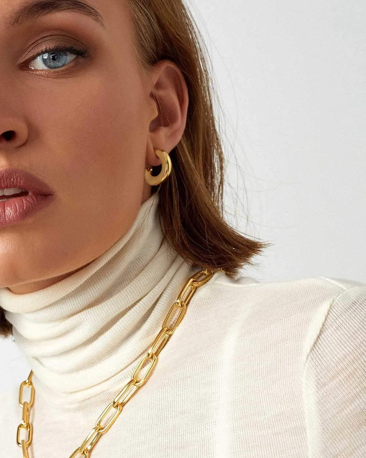 CULT OF SUN Gold Earrings Hoops Huggies Hexagon Hoops Pave Hoops with Pearl Charms 18K Gold Plated
