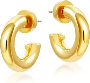 CULT OF SUN Gold Earrings Hoops Huggies Hexagon Hoops Pave Hoops with Pearl Charms 18K Gold Plated