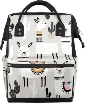Cute Camel Llama Alpaca Cactus Diaper Bag Tote Large Capacity Waterproof with Adjustable Shoulder Strap and Pram Straps Mommy Bag for Hospital Beach Weekender Travel