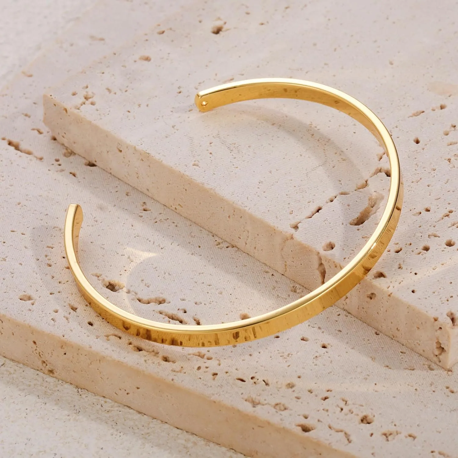 Dainty Adjustable Gold Bracelets for Women 14K Gold Plated Chain Stackable Bracelets Sets for Women