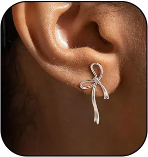 Dainty Bow Earrings for Women,14K Gold Plated Earrings,Hypoallergenic, Simple,Minimalist,Lightweight Earrings Jewelry Gifts for Birthday,Christmas -fightingtoge