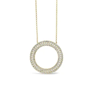 Diamond Open Circle Pendant Necklace