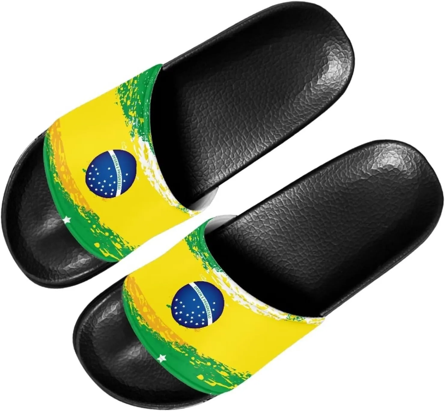 Doojoayie Flag Pattern Summer Slippers for Women Outdoor Open Toe Slide Sandals
