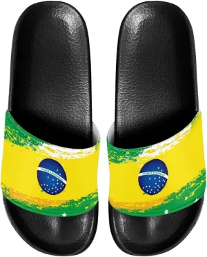 Doojoayie Flag Pattern Summer Slippers for Women Outdoor Open Toe Slide Sandals