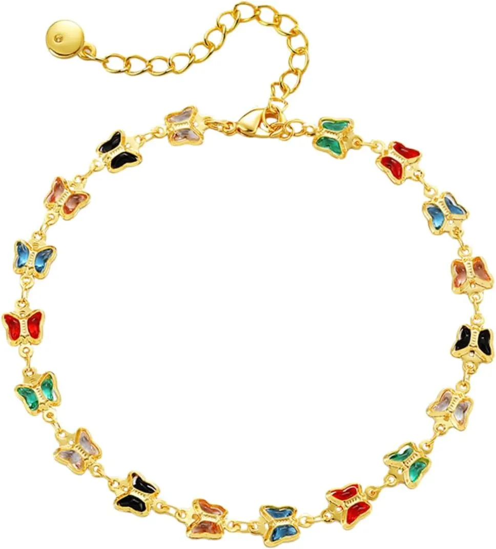 Elegant Butterfly Foot Chain Anklet Bracelet Beach Anklet Decorative Jewelry for Women