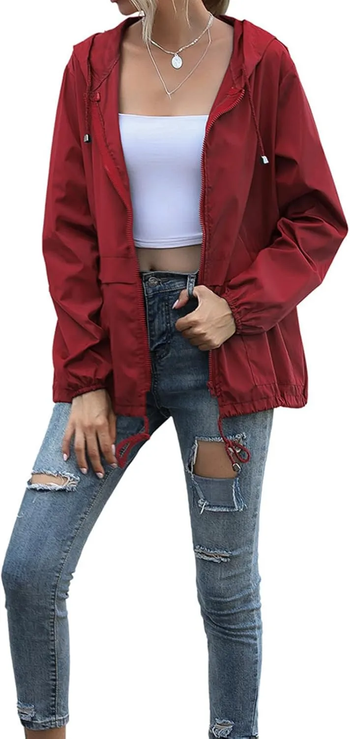 Fall Jacket for Women/Men Lightweight Waterproof Rain Shell Jacket Raincoat Hoodies for Golf Cycling Windbreaker
