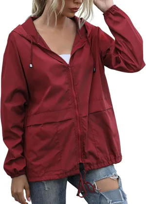 Fall Jacket for Women/Men Lightweight Waterproof Rain Shell Jacket Raincoat Hoodies for Golf Cycling Windbreaker