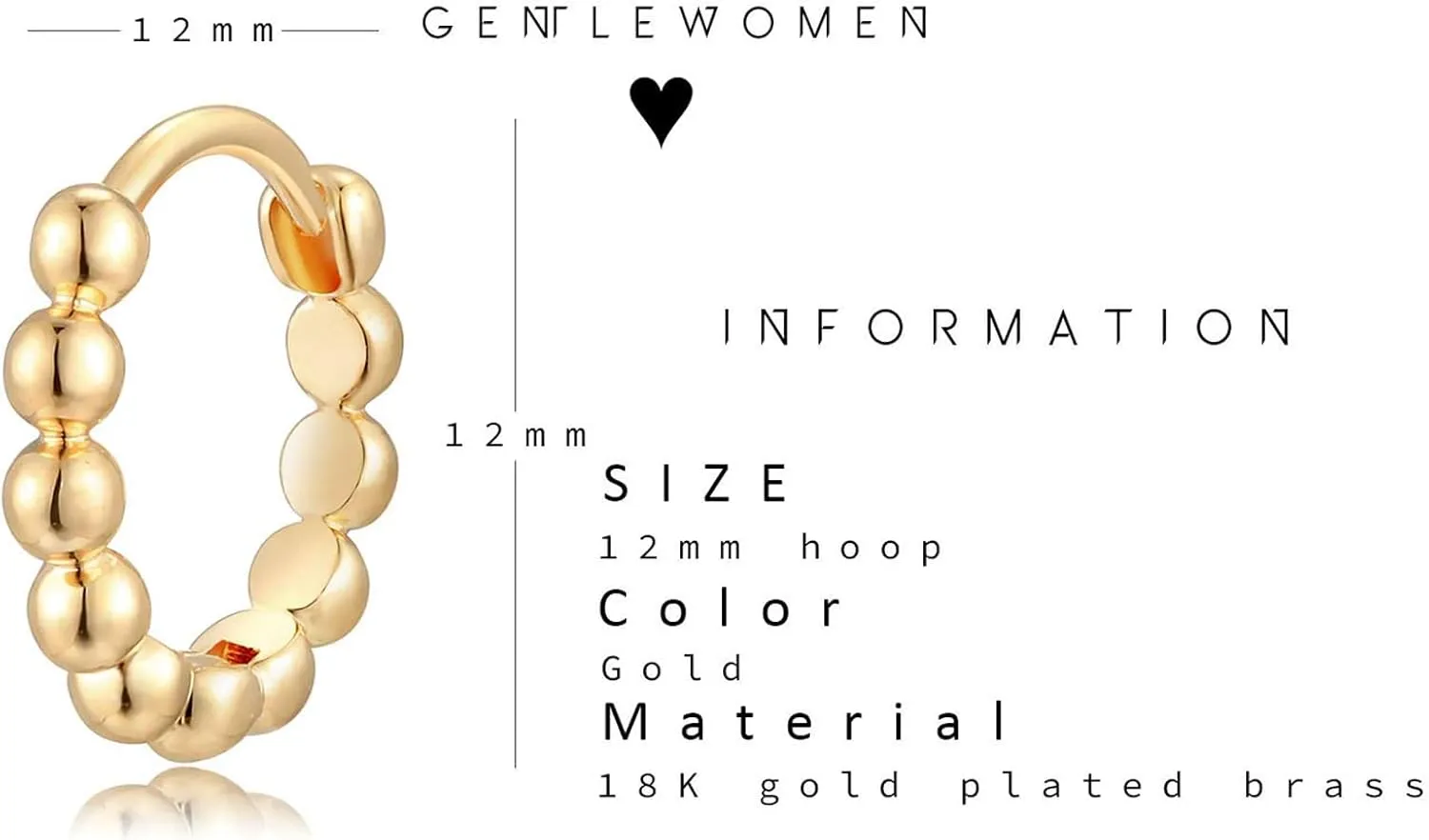 Fettero Women Gold Huggie Hoop Earrings 14K Gold Plated Small Hoop Earrings Beaded Hoop Earrings for Everyday Wear Tiny Boho Beach Slepper Earrings Simple Delicate Hypoallergenic Jewelry