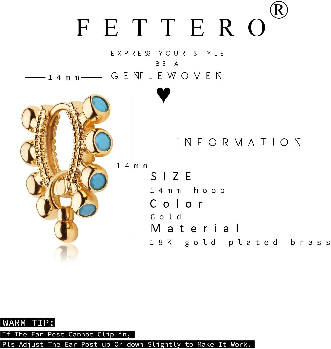 Fettero Women Gold Huggie Hoop Earrings 14K Gold Plated Small Hoop Earrings Beaded Hoop Earrings for Everyday Wear Tiny Boho Beach Slepper Earrings Simple Delicate Hypoallergenic Jewelry
