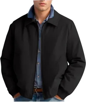 Finelylove Mens Lightweight Varsity Bomber Jacket Laydown Water Resistant Windbreaker Casual Stylish Spring Fall Jacket