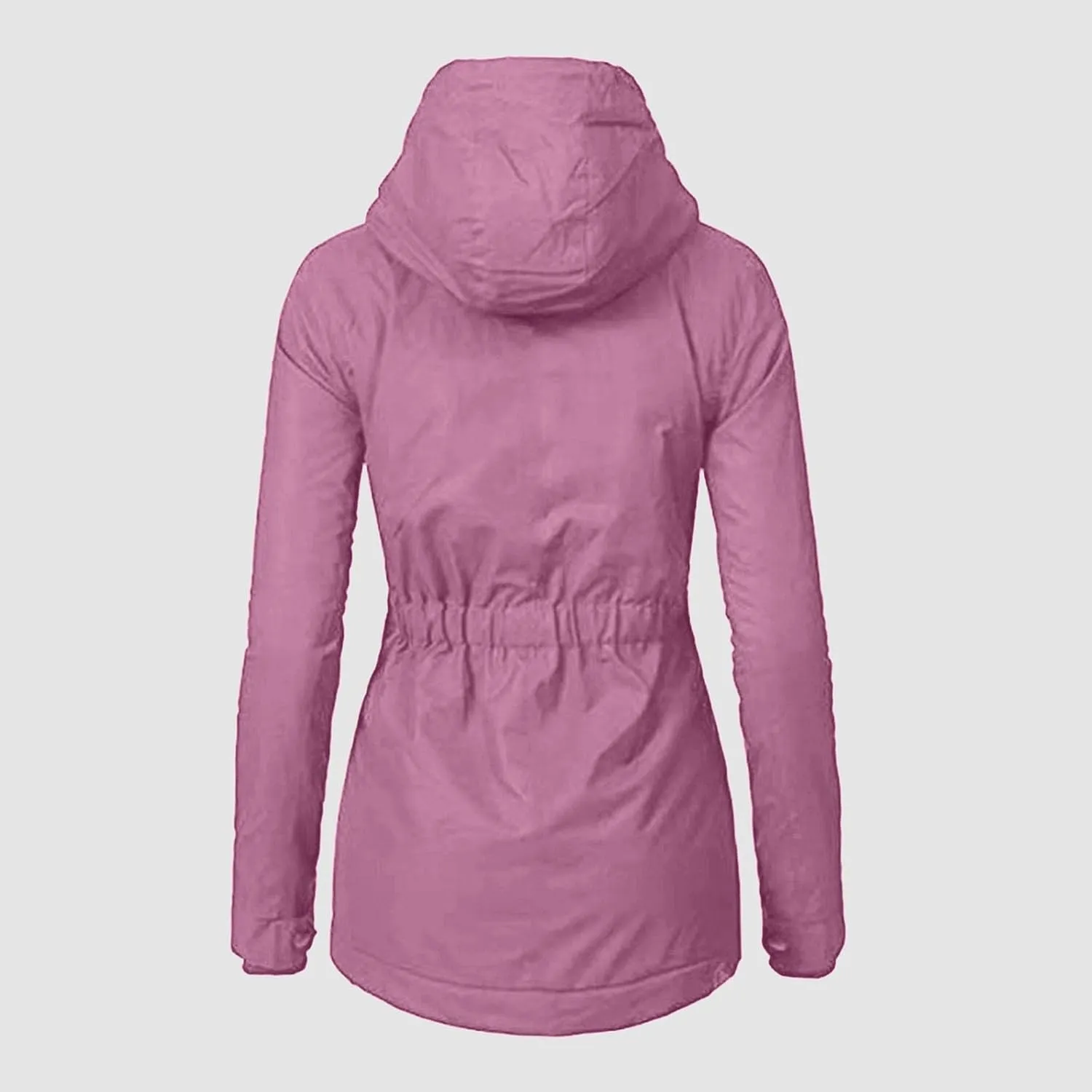 Fleece Coat for Women Long Sleeve Button Full Zip Up Plain Hooded Plush Jacket with Pocket Plus Size Trendy Autumn Winter