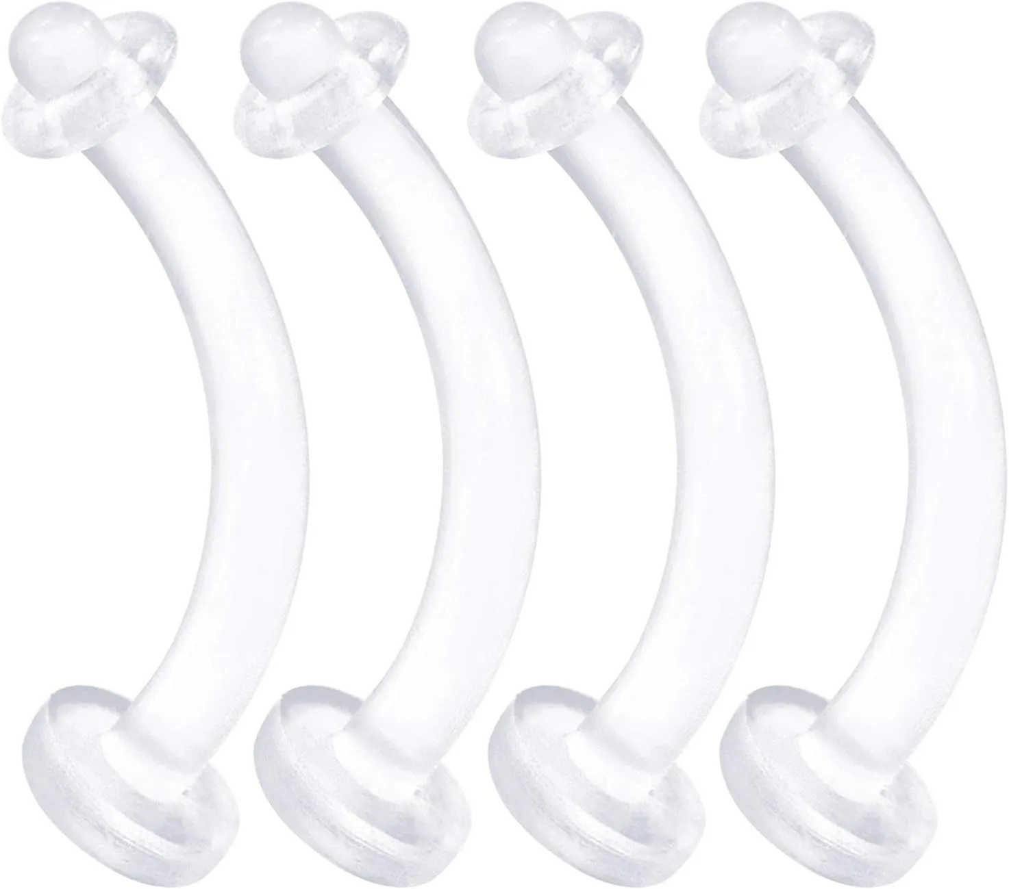 Flexible Acrylic Clear Belly Button Ring Retainer 14 Gauge Navel Bar Earrings Piercing Jewelry See More Sizes