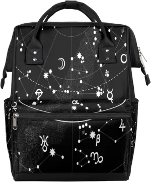 Galaxy Constellation Diaper Bag Tote Large Capacity Waterproof with Adjustable Shoulder Strap and Pram Straps Mommy Bag for Hospital Beach Weekender Travel