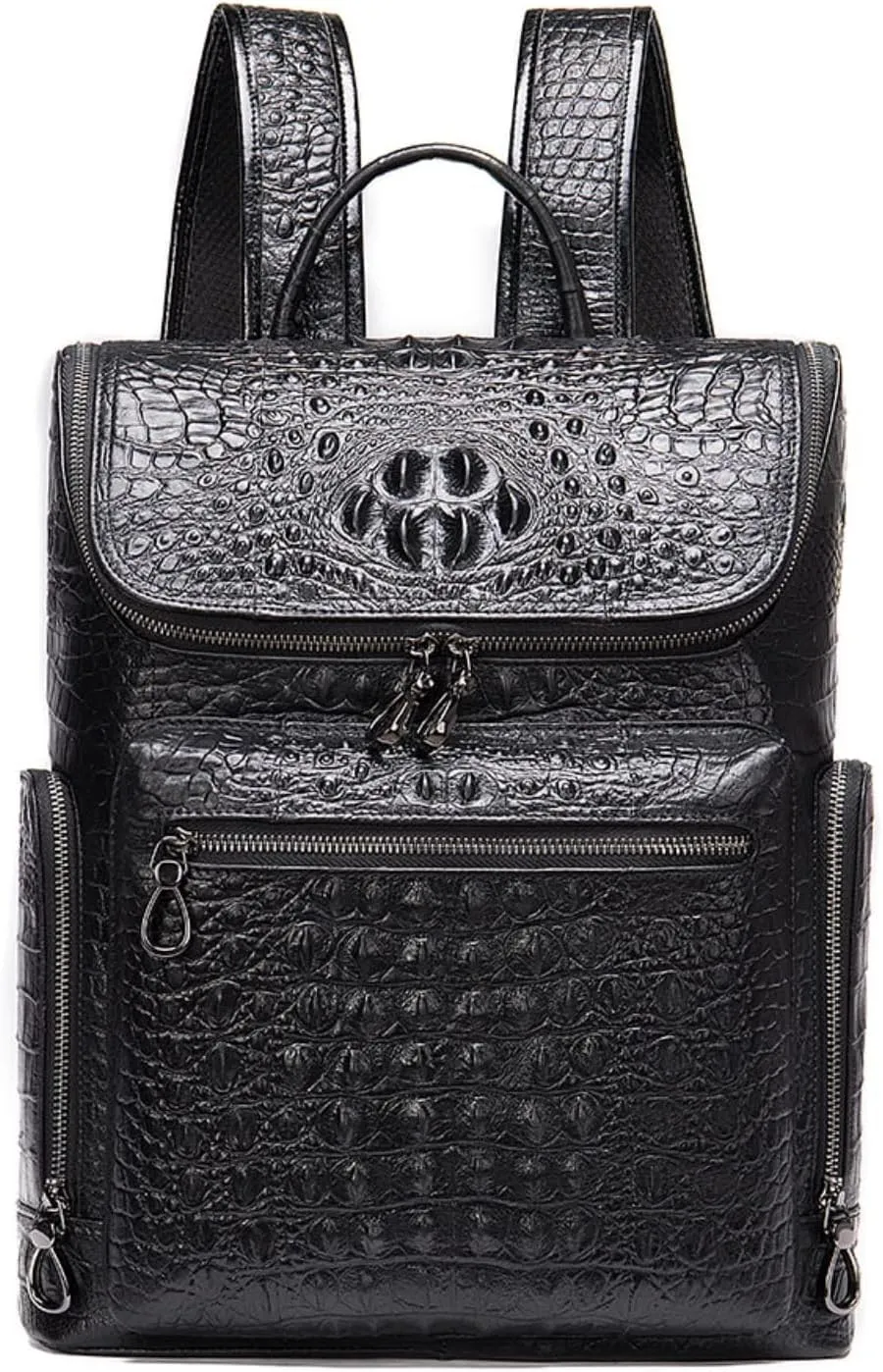 Genuine Leather Backpack Satchel for Men 14'' Laptop Bag Business Bag Briefcase Handbag Travel Bags, Black2, One Size