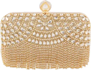 GIBZ Ladies Clutch Bag Women Vintage Shoulder Bag for Party Wedding