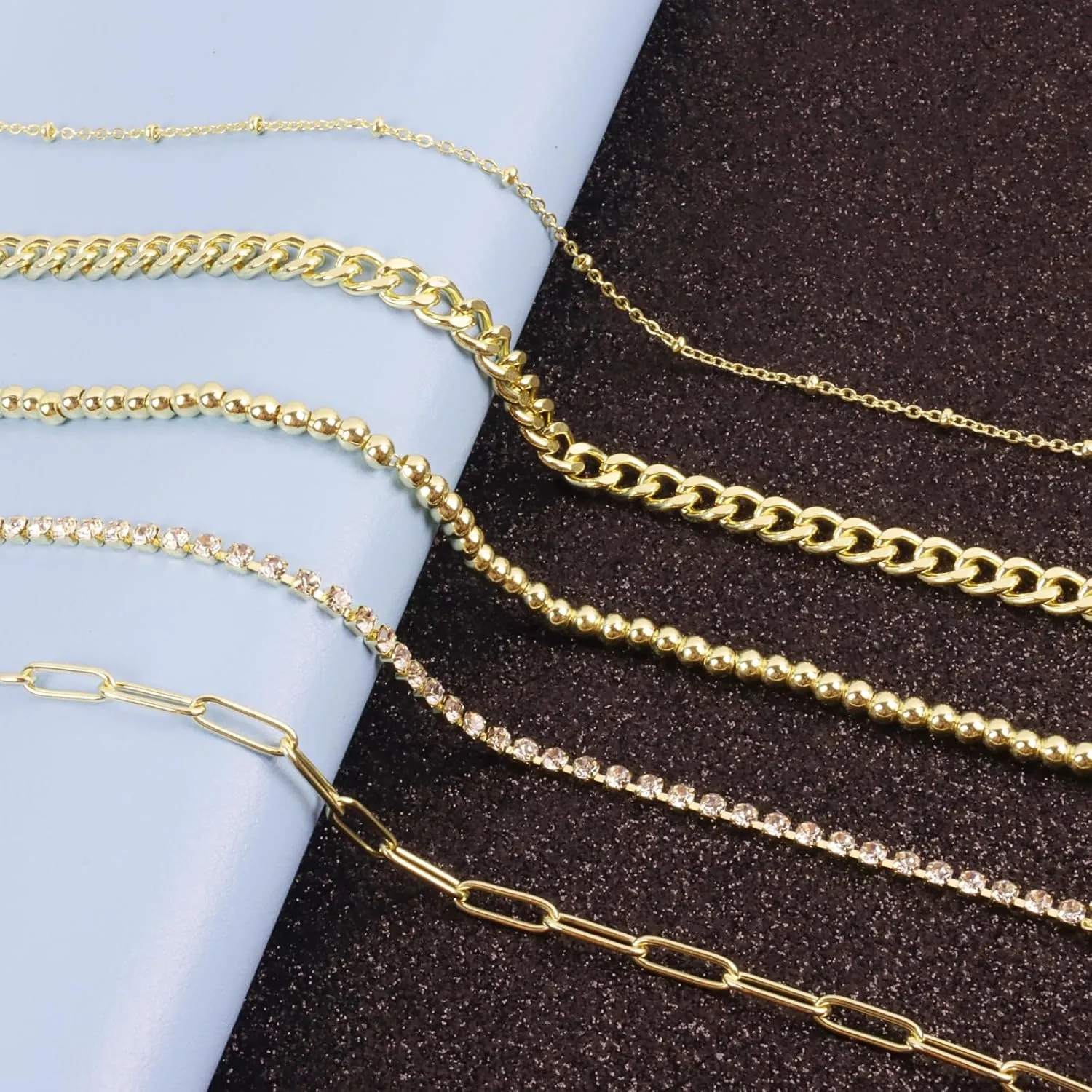 Gold Ankle Bracelets for Women, 14K Gold Anklets for Women Waterproof Cuban Link Anklets Set Layered Anklet Bracelets for Women Anklet for Women Gold Jewelry Gift