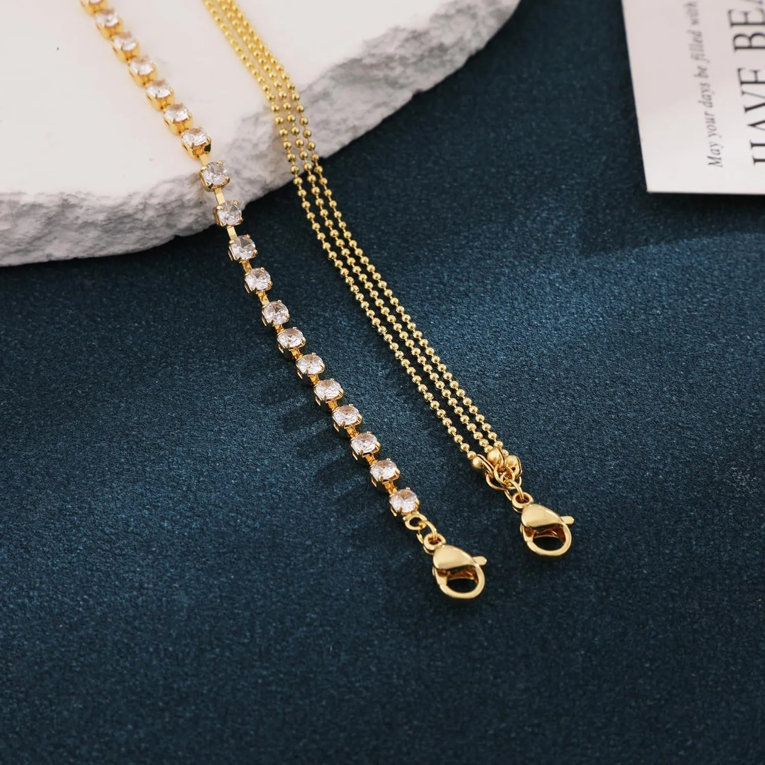 Gold Ankle Bracelets for Women,14K Real Gold Plated Waterproof Anklets Set Layered Anklets for Women Dainty Trendy Jewelry Gift Non Tarnish