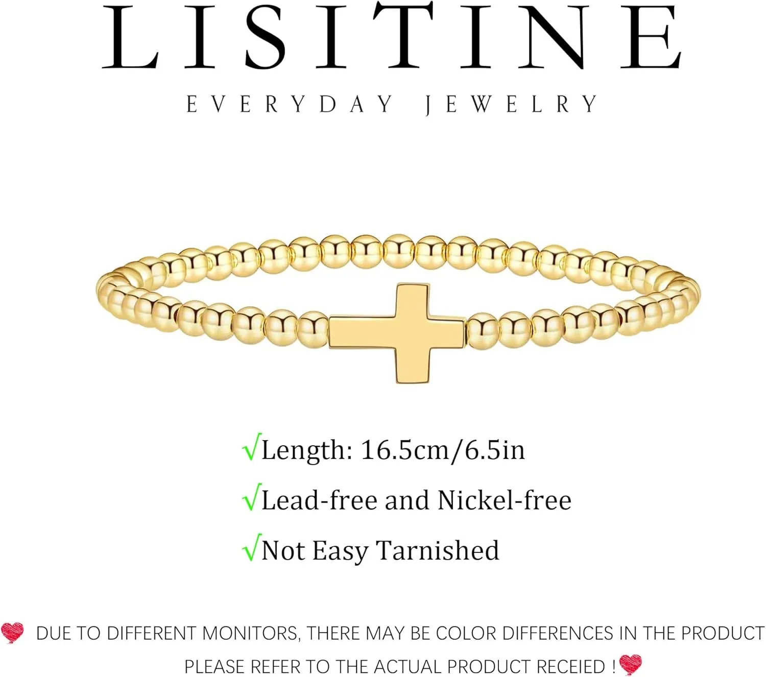 Gold Bracelets for Women 14K Gold Beaded Bracelets Stackable Bracelets for Women Gold Charm Bracelet Non Tarnish Gold Jewelry for Women Trendy