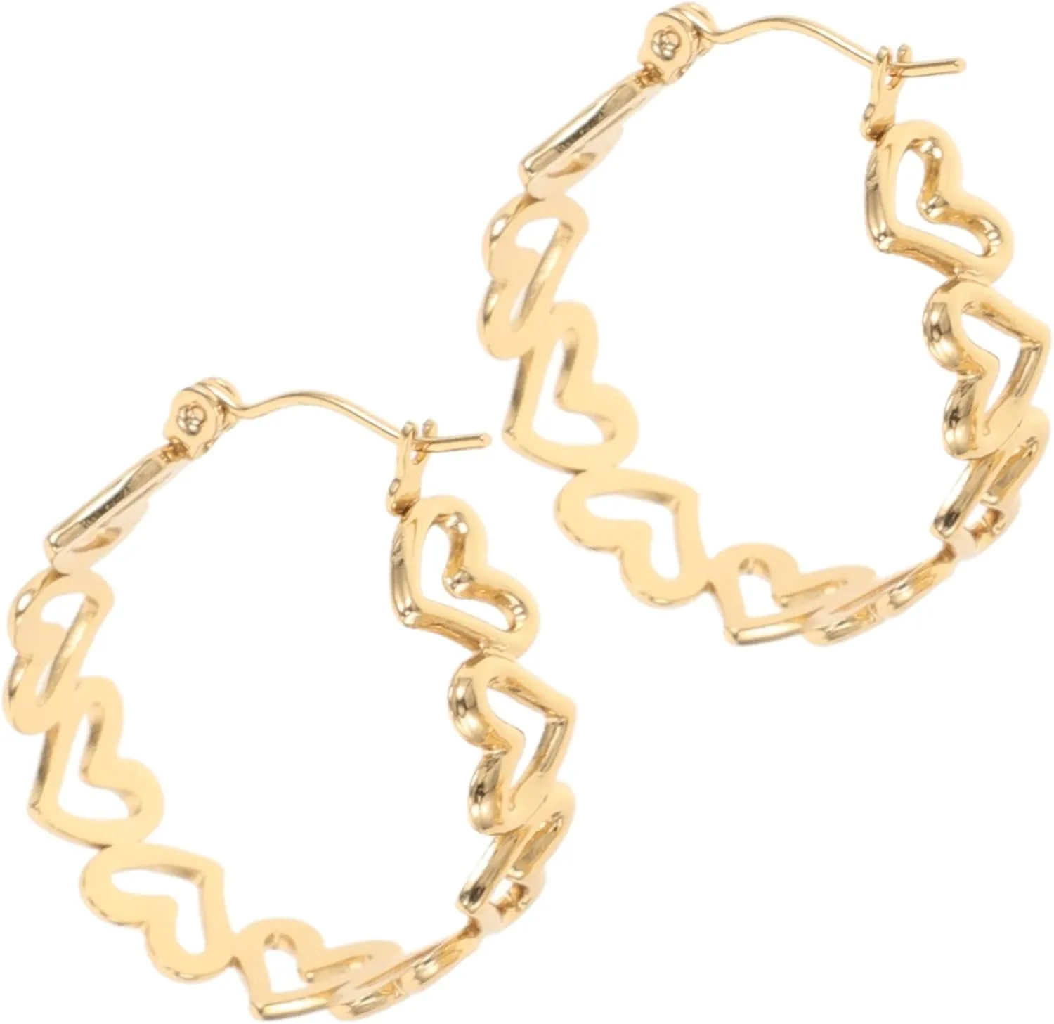 Gold Heart Hoop Earrings for Women Lightweight Hollow Design Stylish Minimalist Cartilage Helix Sleeper Hoops Comfortable and Versatile Jewelry for Everyday Wear