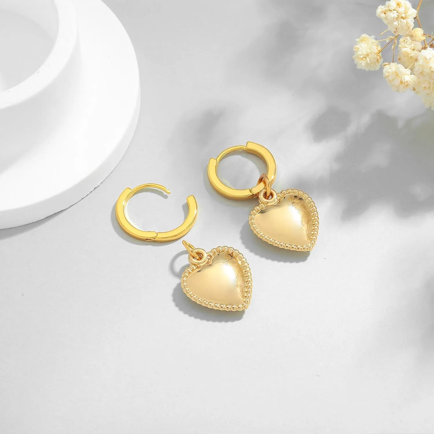 Gold Hoop Earrings for Women Trendy Hoop Huggie Earrings 14K Statement Hoop Earrings Hypoallergenic Hoop Earrings for Women Trendy
