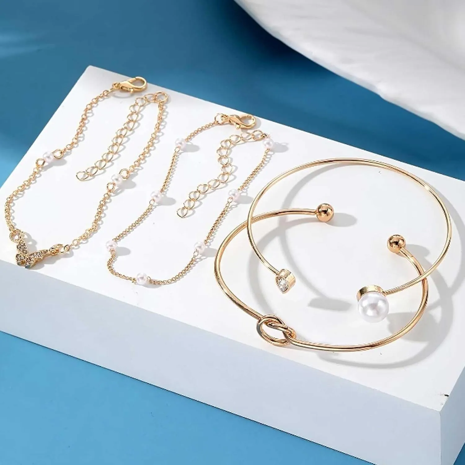 Gold Stack Bracelets Stackable Bracelets for Women Silver Bracelet Stack Non Tarnish Cuff Bangle Bracelets for Women Trendy Jewelry Gifts Accessories Stocking Stuffers