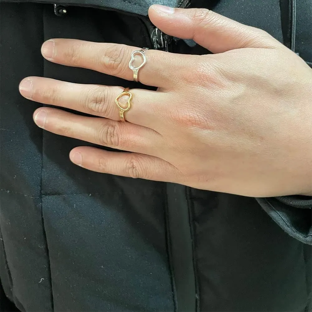 Gold Stackable Rings for Women Gold Silver Knuckle Rings Set Trendy Cute Open Stacking Finger Rings Pack Summer Beach Stuff Jewelry