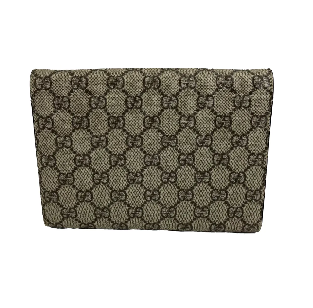 Gucci - Excellent Dionysus GG Canvas Supreme Clutch Crossbody - Beige / Silver