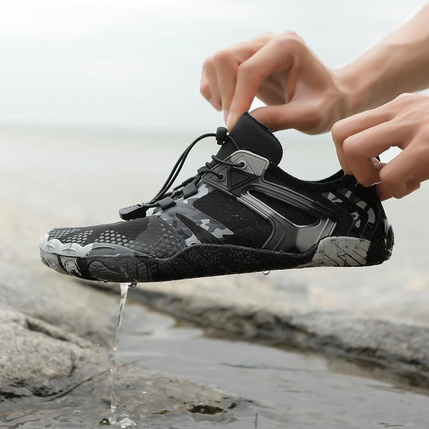 GUNIYIFS Water Shoes Men Women Adult Quick-Dry Aqua Sock Barefoot Shoes Non-Slip Hike Breathable Footwear Outdoor Athletic Beach