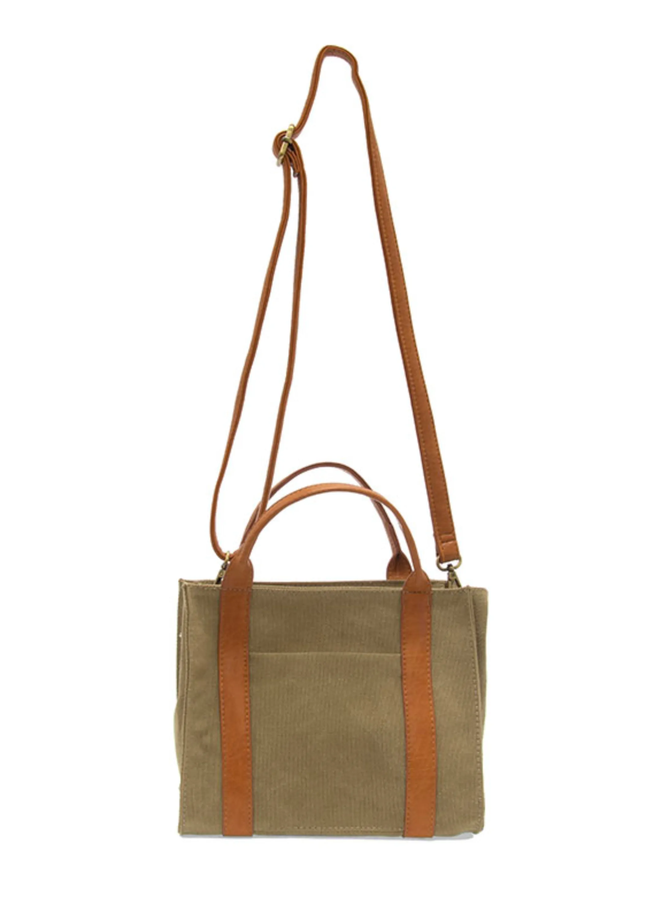 Gwen Striped Canvas Tote [Khaki-L8169]