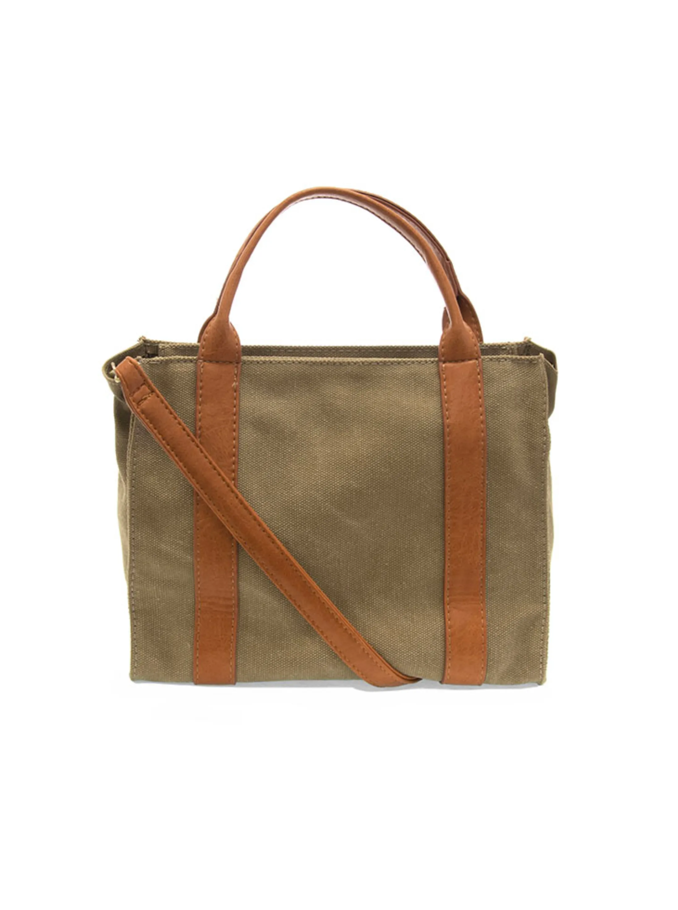 Gwen Striped Canvas Tote [Khaki-L8169]
