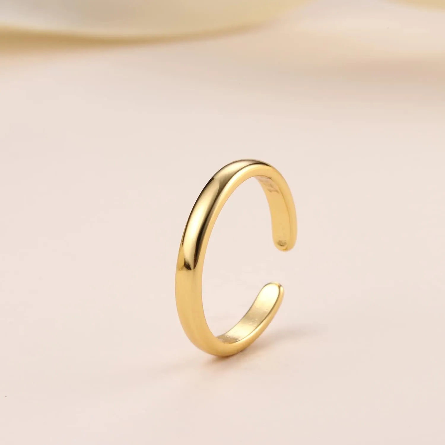 HAIAISO 14k Gold Filled Toe Rings Adjustable Toe Ring for Women Thin Toe Rings Open Band Toe Ring Summer Beach Foot Jewelry Set