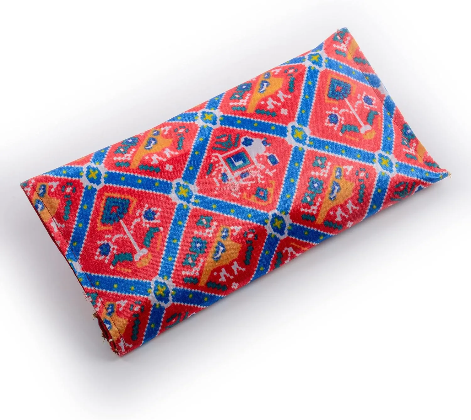 Handmade Batawa Clutch Fabric Envelope Bag Money Cash Envelopes Traditional Shagun Lifafa Return Gift Card Wedding Favors Special Occasion and Gifting (Blue and Red - 8"x4")