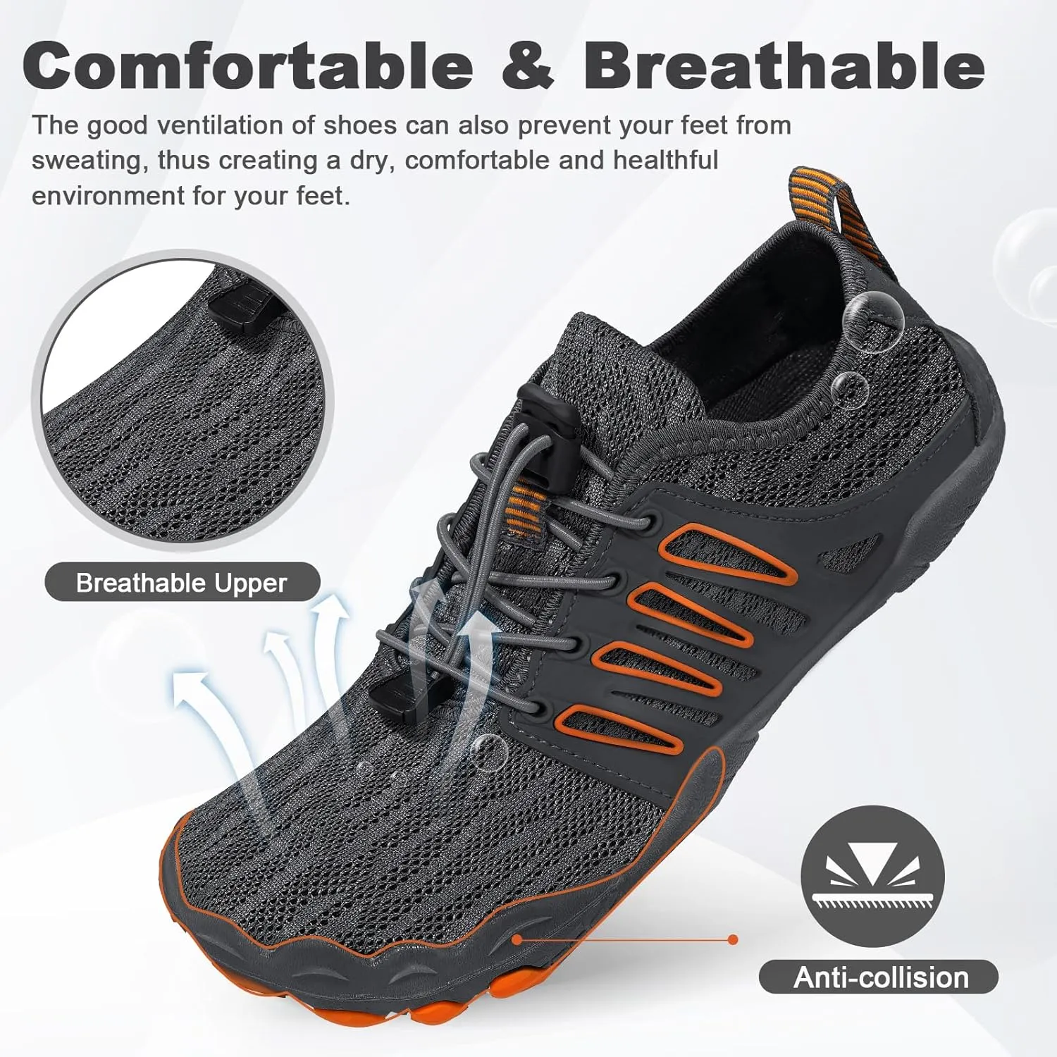 Hike Barefoot Water Shoes for Women Men Hike Lightweight Footwear Quick-Dry Swim Barefoot Shoes Breathable Non-Slip Wide Toe Box for Aqua Fishing River Pool Lake Hiking Kayaking Surfing