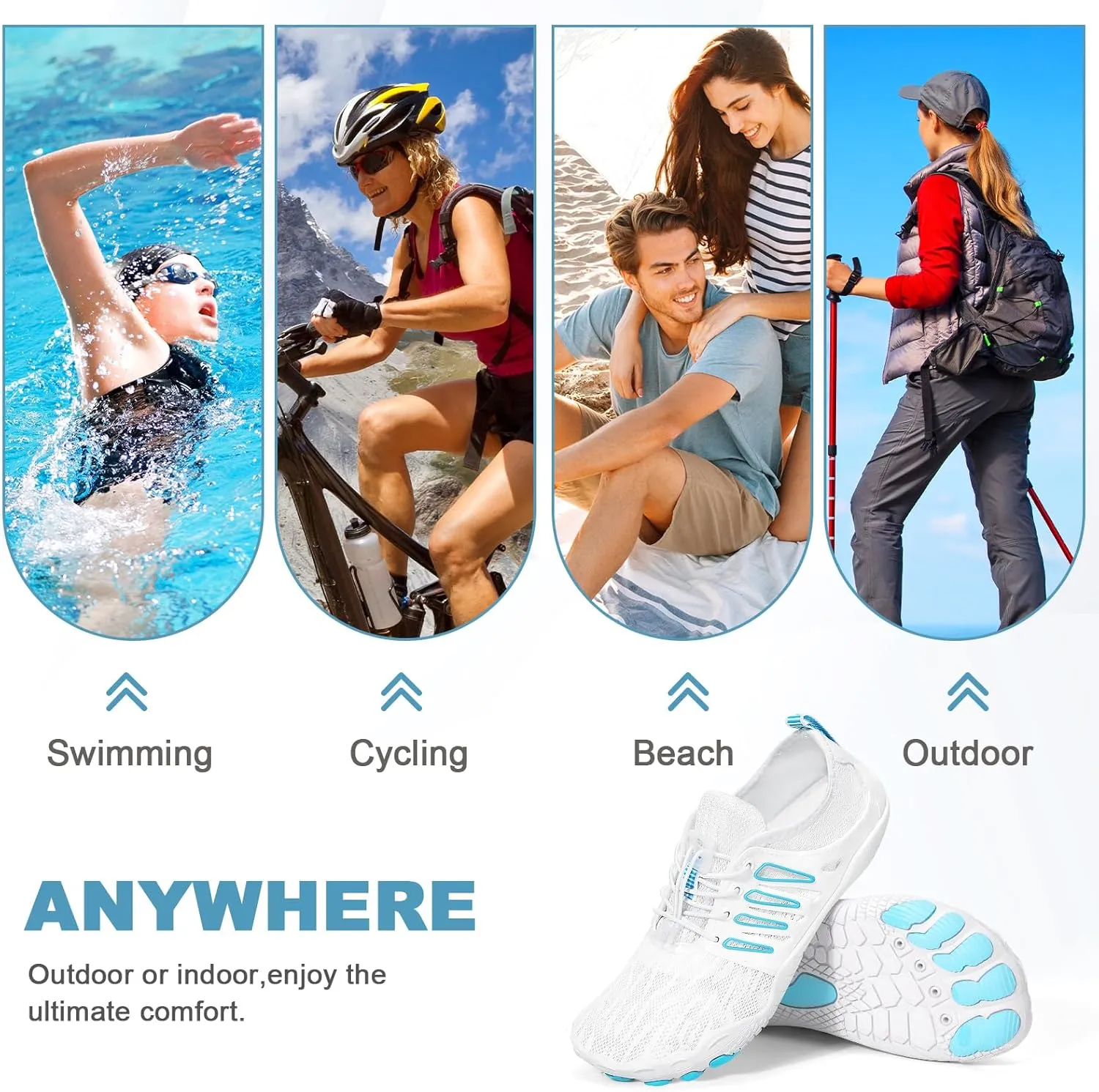 Hike Barefoot Water Shoes for Women Men Hike Lightweight Footwear Quick-Dry Swim Barefoot Shoes Breathable Non-Slip Wide Toe Box for Aqua Fishing River Pool Lake Hiking Kayaking Surfing