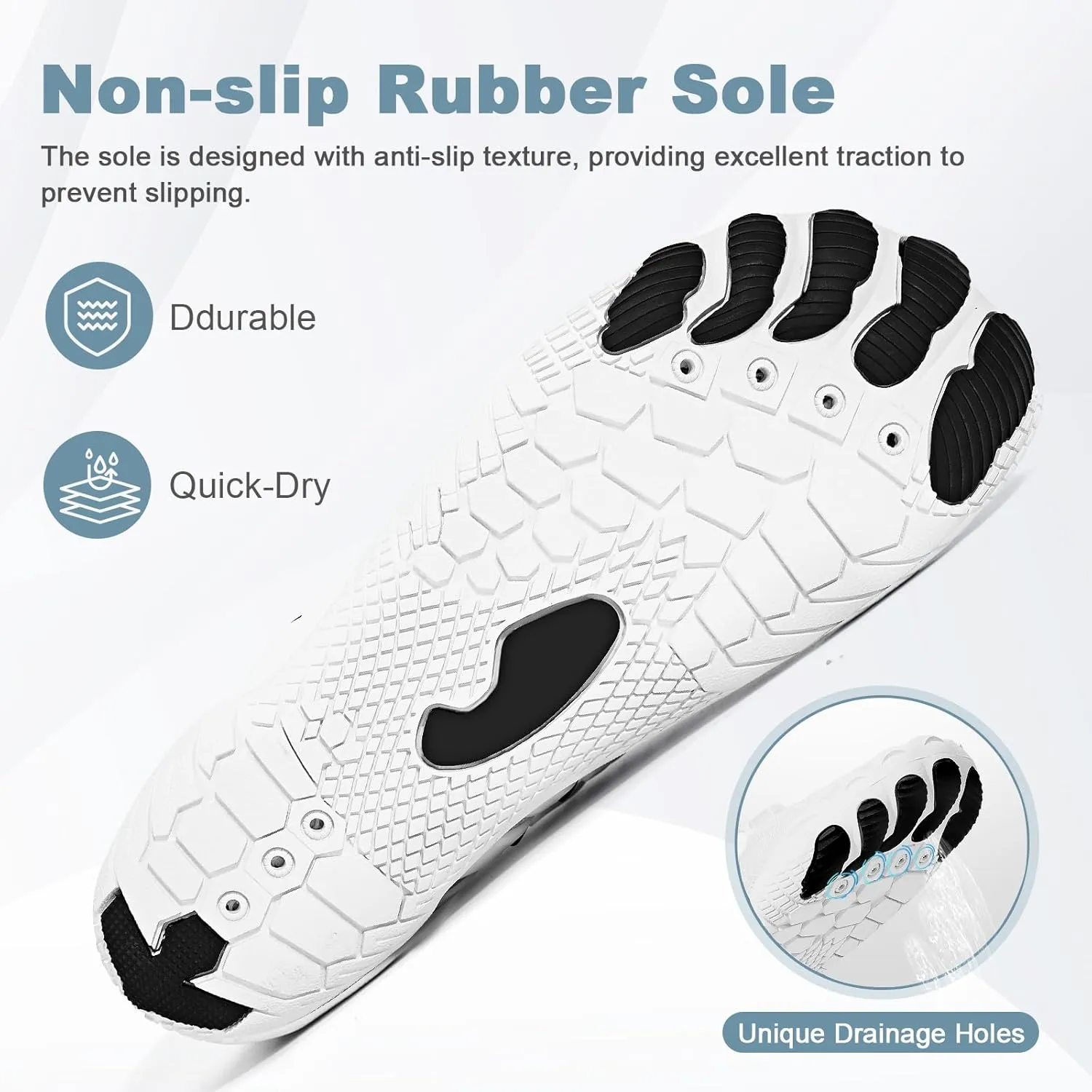 Hike Barefoot Water Shoes for Women Men Hike Lightweight Footwear Quick-Dry Swim Barefoot Shoes Breathable Non-Slip Wide Toe Box for Aqua Fishing River Pool Lake Hiking Kayaking Surfing