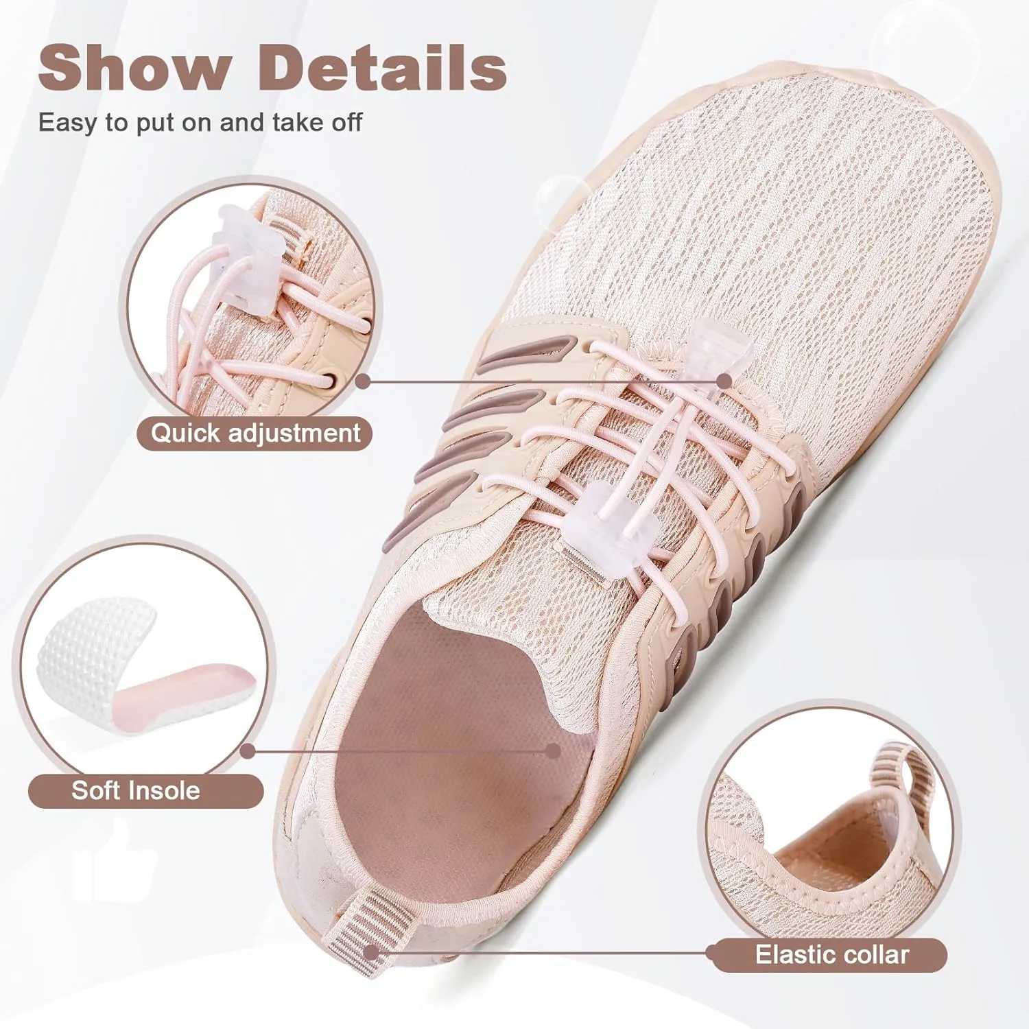 Hike Barefoot Water Shoes for Women Men Hike Lightweight Footwear Quick-Dry Swim Barefoot Shoes Breathable Non-Slip Wide Toe Box for Aqua Fishing River Pool Lake Hiking Kayaking Surfing
