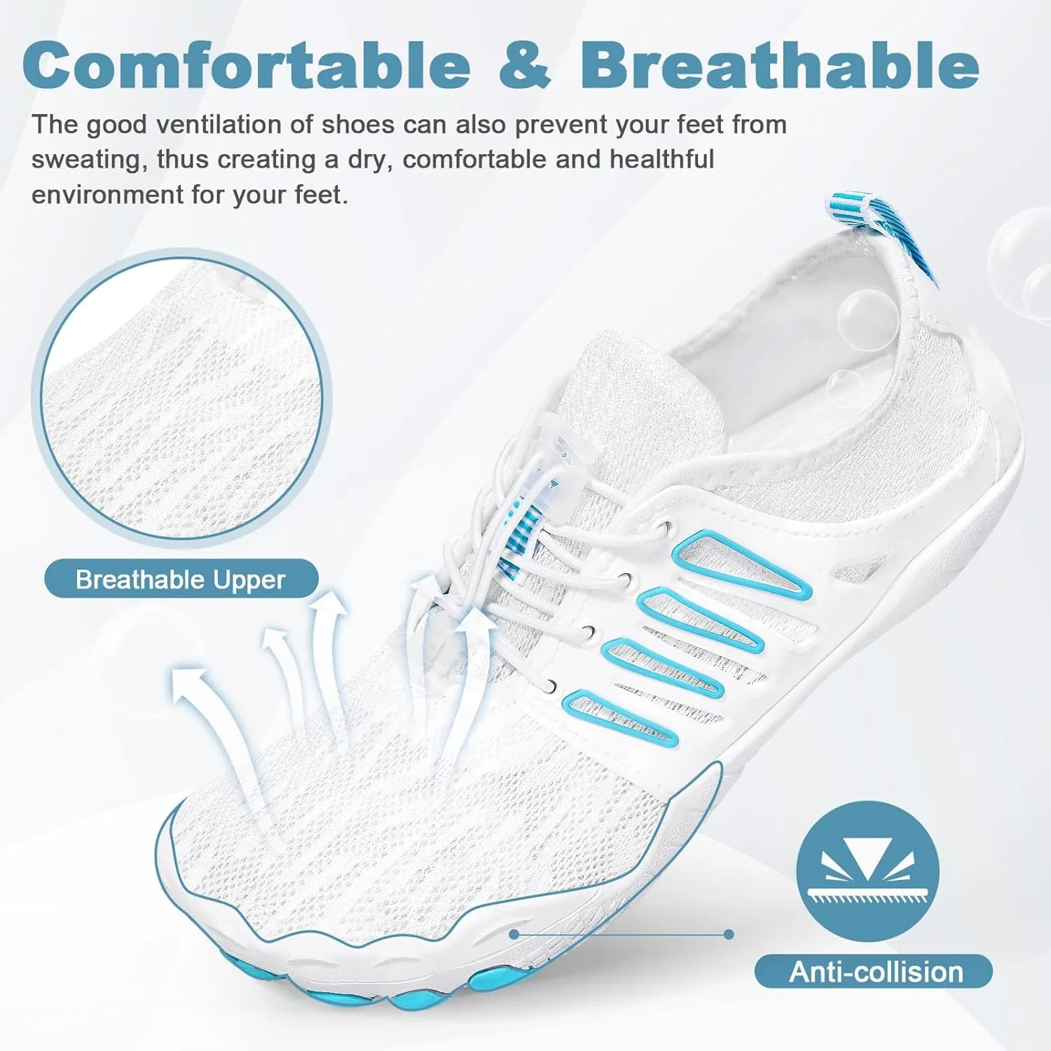 Hike Barefoot Water Shoes for Women Men Hike Lightweight Footwear Quick-Dry Swim Barefoot Shoes Breathable Non-Slip Wide Toe Box for Aqua Fishing River Pool Lake Hiking Kayaking Surfing