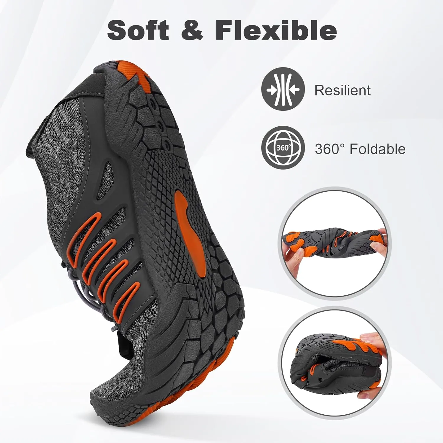 Hike Barefoot Water Shoes for Women Men Hike Lightweight Footwear Quick-Dry Swim Barefoot Shoes Breathable Non-Slip Wide Toe Box for Aqua Fishing River Pool Lake Hiking Kayaking Surfing